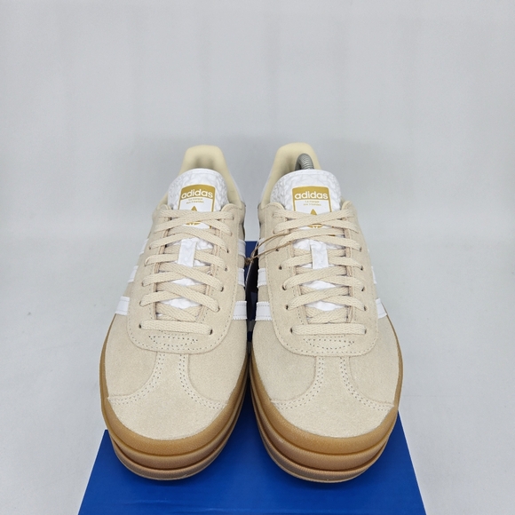 adidas Originals Gazelle Bold JP9288 White Beige Gold Shoes Women's Size 7 New - Picture 2 of 8